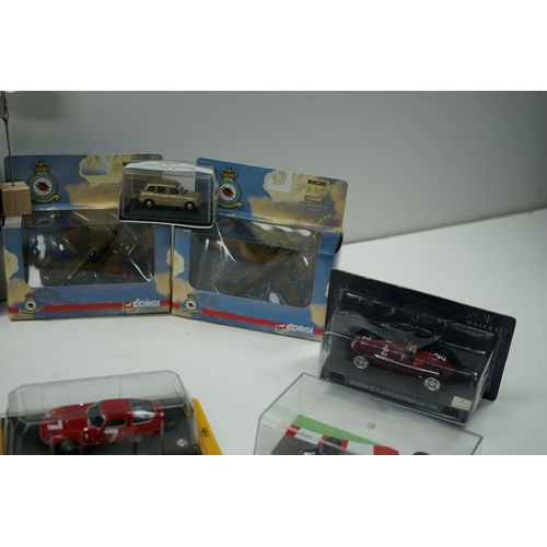 119 - Collection of model cars including Corgi, Lledo and other brands, featuring vintage and racing cars.