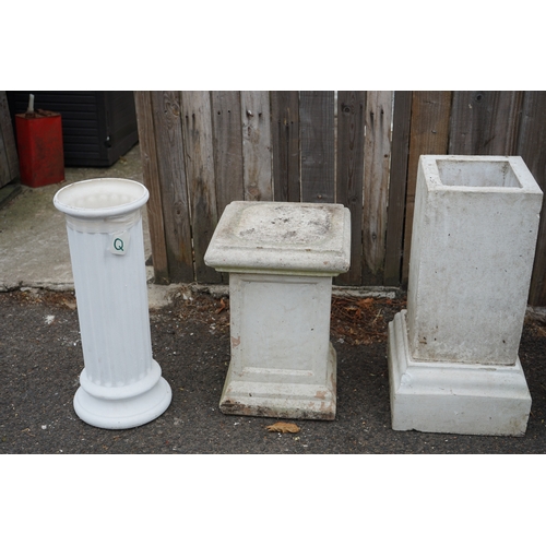 1244 - Gardens, Pots & Planters: Group of Various Pot Stands/ Pedestals Tallest Being 58cm