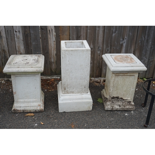 1244 - Gardens, Pots & Planters: Group of Various Pot Stands/ Pedestals Tallest Being 58cm