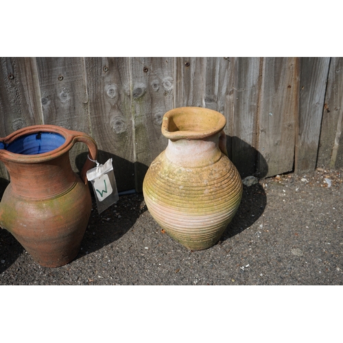 1209 - Gardens, Pots & Planters: Lot of 3 Terracotta Jugs, Pots etc All approx 31cm Tall