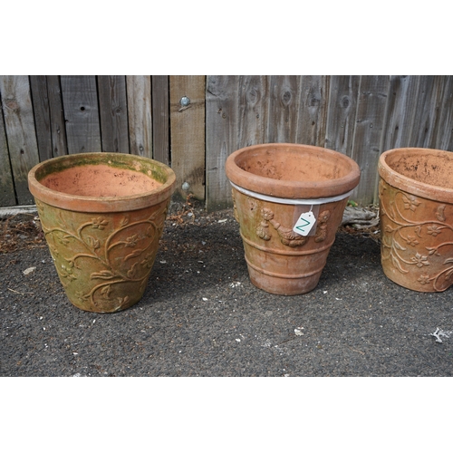 1212 - Gardens, Pots & Planters: Group of 3 Terracotta Plant Pots All approx 31cm Tall