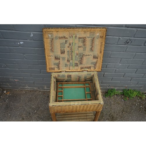 234A - Wicker/Cane Sewing Table