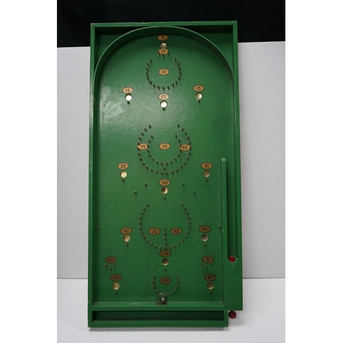 413 - Vintage wooden bagatelle game board and a Table Football Game