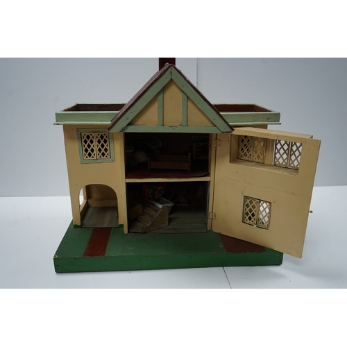 420 - Vintage Wooden Dolls House with Furniture to Include Vintage My Dolly's Kitchen Series Kitchen Unit ... 