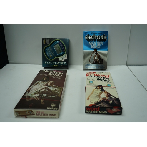 426 - Collection of vintage games including Invicta Deluxe Master Mind, Invicta Word Master Mind, Electron... 