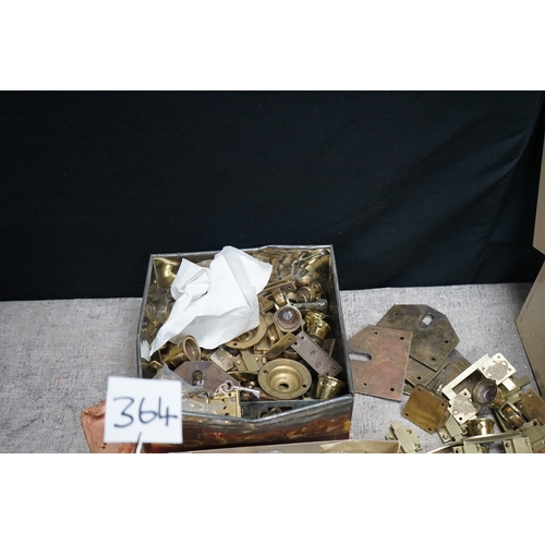 364 - A Very Large Collection of Unused Old Stock Quality Brass Hinges and Other Hardware-Approx 32kg