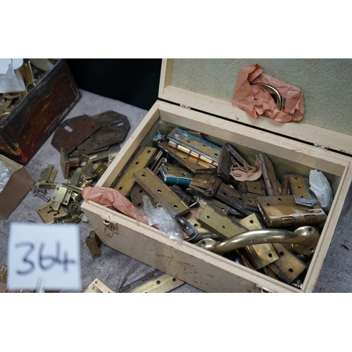 364 - A Very Large Collection of Unused Old Stock Quality Brass Hinges and Other Hardware-Approx 32kg