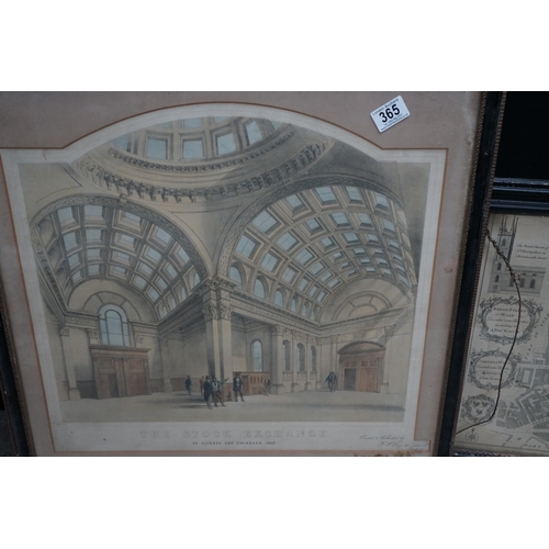 365 - 1755 Maitland's Plan of BROAD STREET and CORNHILL WARD City of London & a Framed print of 