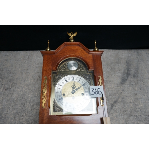 366 - Tempus Fugit Mahogany Cased Wall Clock