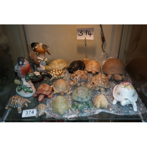 374 - Lot of Turtle Trinket Boxes and Figurines to incl. Wade, Hammersley etc