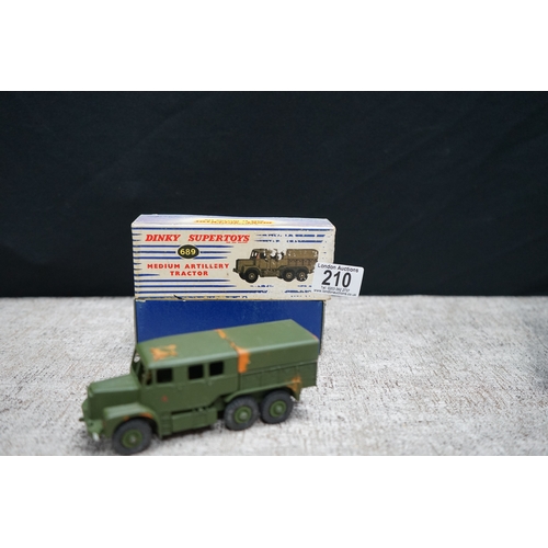 210 - Dinky Supertoys 689 Medium Artillery Tractor with original box.