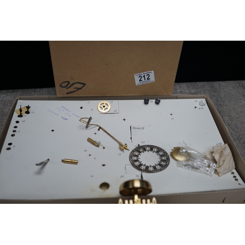 212 - Boxed Clock Movement Kit with Instructions