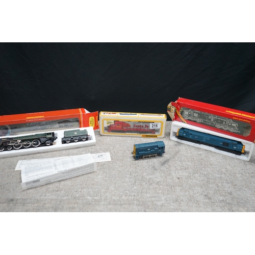 216 - Collection of Bachmann and Hornby OO Gauge Model Trains, including Santa Fe locomotive 216 and vario... 