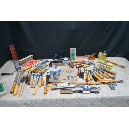 219 - Crate of good quality wood work and carpentry tools to include Record No 778 Plane, W Marples Chisel... 