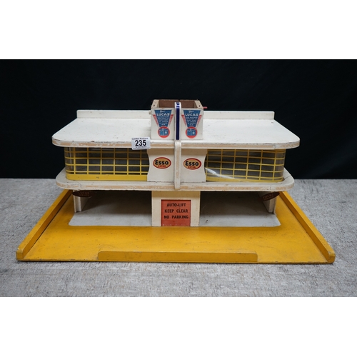 235 - Vintage Esso Extra gas station diarama model with Lucas service signs.