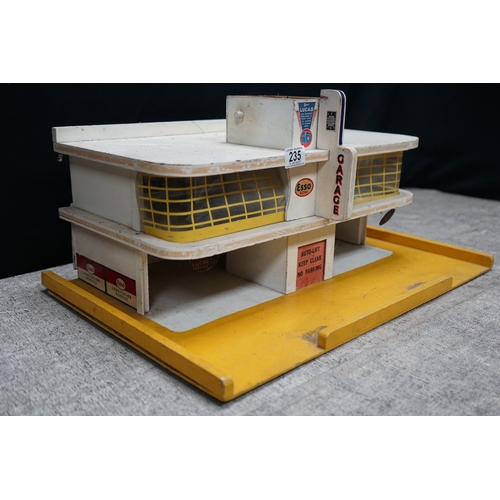 235 - Vintage Esso Extra gas station diarama model with Lucas service signs.