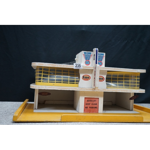 235 - Vintage Esso Extra gas station diarama model with Lucas service signs.