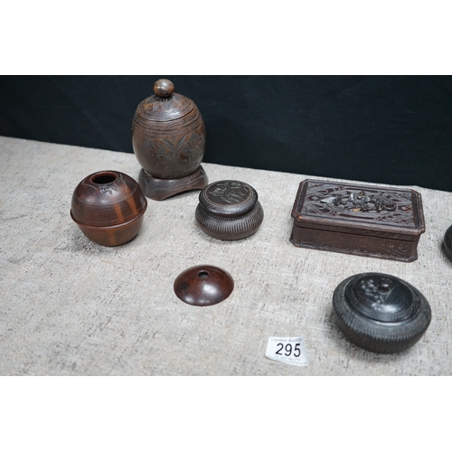 295 - Lot of Japanese Treen Spice/Tobacco Pots