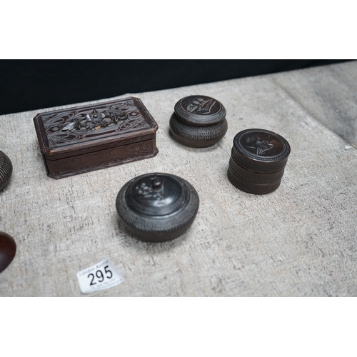 295 - Lot of Japanese Treen Spice/Tobacco Pots