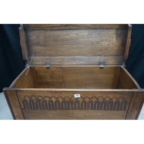 298 - Solid Oak Coffer 98cm x 48cm