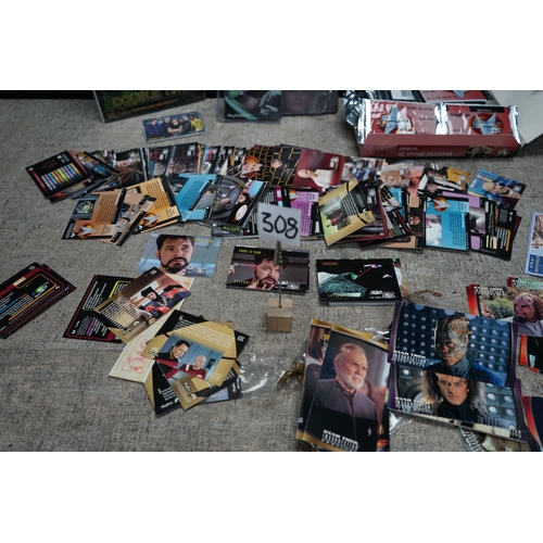 308 - Collection of Collectors Cards incl. Mint and Packaged Star Wars Cards, Star Trek, Babylon 5 etc