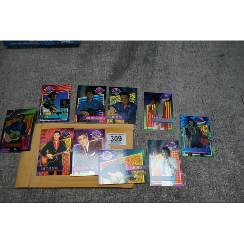 309 - Collection of Elvis Presley holographic trading cards (1992)