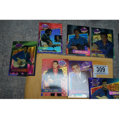 309 - Collection of Elvis Presley holographic trading cards (1992)