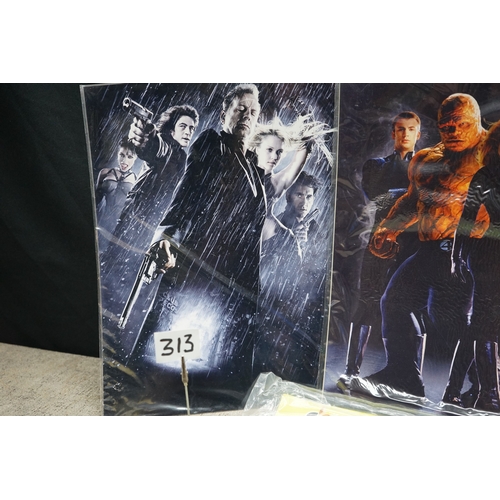 313 - Collection of movie posters including Sin City, Fantastic Four, Mission Impossible Film Cells, and S... 