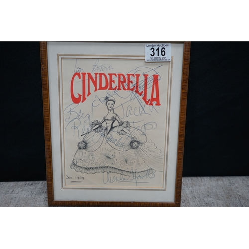 316 - Signed Cinderella Movie Poster 1969-Autographs include Beryl Reid, Ian Patterson, Jack Tripp, Ursula... 