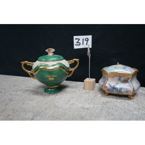 319 - Pair of Ardleigh-Elliott Music Box - Beauties of the Red Mansion and a Flights of Fancy Trinket Pot