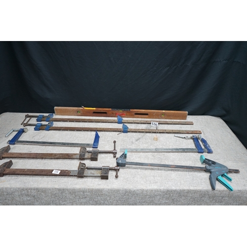 336 - Collection of good quality sash clamps and other carpentry tools