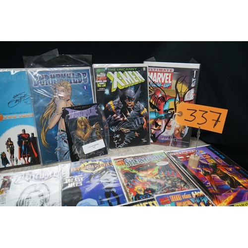 337 - Large Lot of Autographed Comics, 56  in Total, All with COA, plus Randy Queens Darkchlyde Chromium M... 