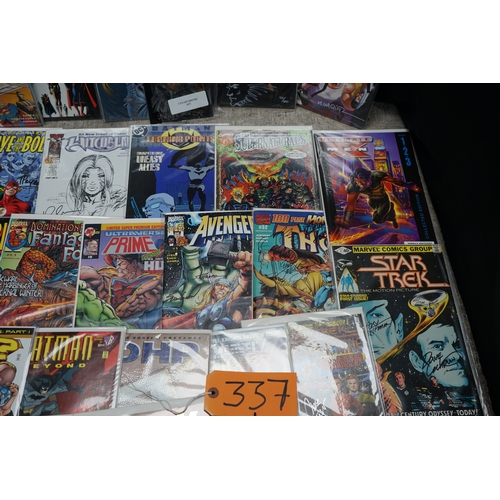 337 - Large Lot of Autographed Comics, 56  in Total, All with COA, plus Randy Queens Darkchlyde Chromium M... 