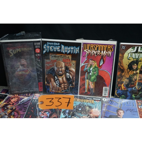 337 - Large Lot of Autographed Comics, 56  in Total, All with COA, plus Randy Queens Darkchlyde Chromium M... 