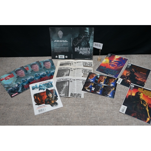 352 - Good Collection of Planet of the Apes Memorabilia to include Signed Paul Giamatti Sheet, Scott Allie... 