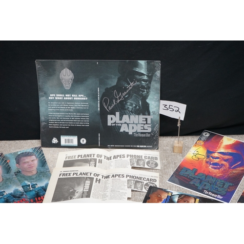 352 - Good Collection of Planet of the Apes Memorabilia to include Signed Paul Giamatti Sheet, Scott Allie... 