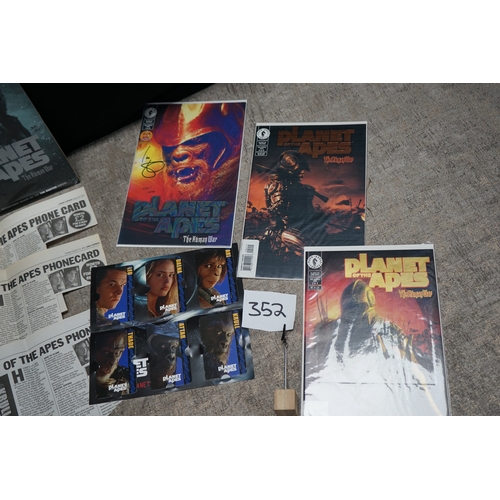 352 - Good Collection of Planet of the Apes Memorabilia to include Signed Paul Giamatti Sheet, Scott Allie... 