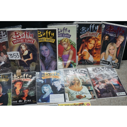 353 - Collection of 26 Ltd Edition Autographed Comics Mostly Buffy the Vampire Slayer comic books and vari... 