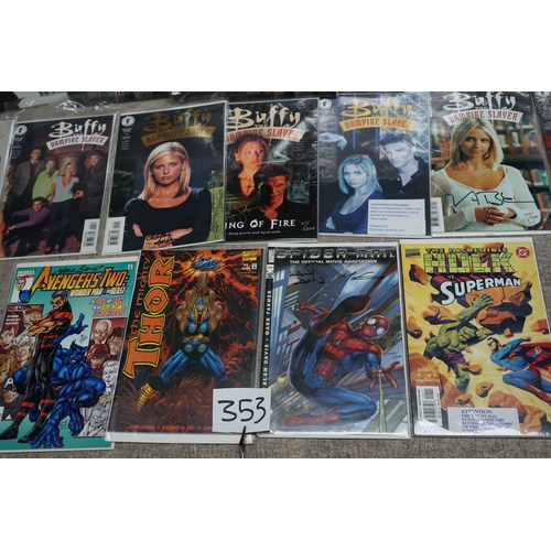 353 - Collection of 26 Ltd Edition Autographed Comics Mostly Buffy the Vampire Slayer comic books and vari... 