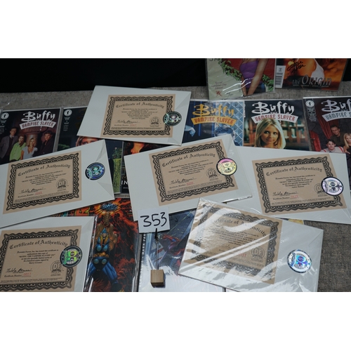 353 - Collection of 26 Ltd Edition Autographed Comics Mostly Buffy the Vampire Slayer comic books and vari... 