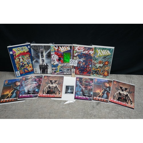 355 - Collection of 12 Ltd Edition Autgoraphed X-Men comic books and graphic novels plus a Ltd Edition Pro... 