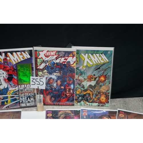 355 - Collection of 12 Ltd Edition Autgoraphed X-Men comic books and graphic novels plus a Ltd Edition Pro... 