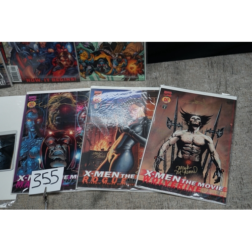 355 - Collection of 12 Ltd Edition Autgoraphed X-Men comic books and graphic novels plus a Ltd Edition Pro... 