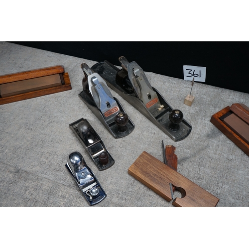 361 - Lot of Vintage Planes all in excellent condition to incl. Stanley No 6, Stanley No 130 plus Two Wood... 