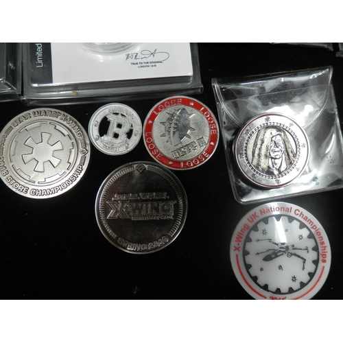 475 - Lot of Various Collectables: Ltd Edition Silver Coins: Star Wars, Back to the Future an Jurassic Par... 