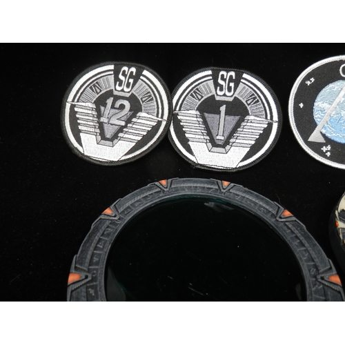 479 - Set of 4 Unused Stargate Suncatcher Coasters and various Stargate Patches