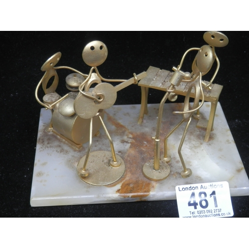 481 - Marble Based Brass Model of a Band