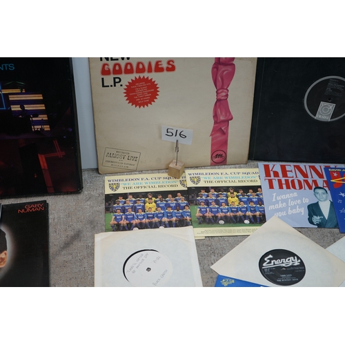 516 - Collection of vinyl records including Gary Numan's 