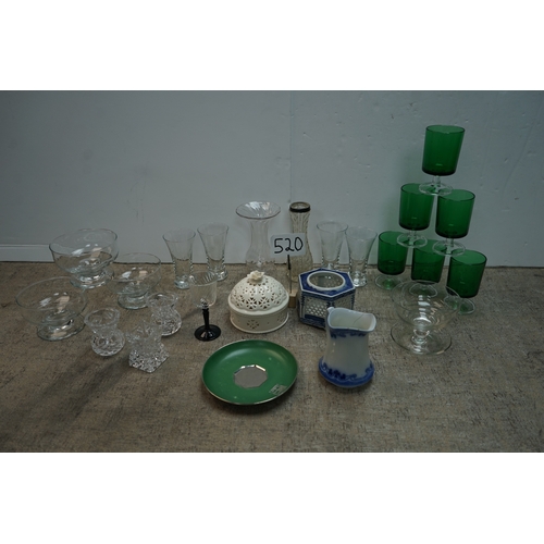 520 - Interesting Shelf of Glass, China etc