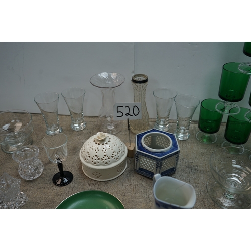 520 - Interesting Shelf of Glass, China etc